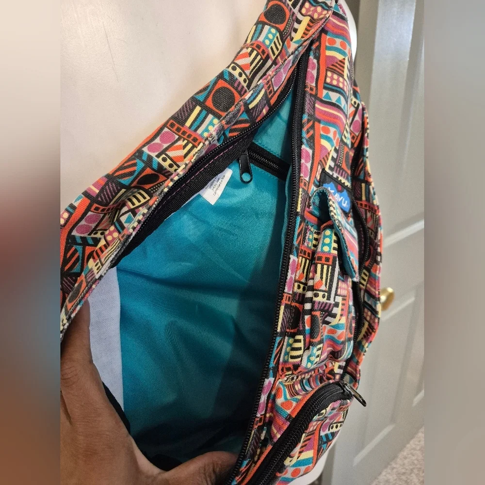KAVU Cotton Multicolored Casual Outdoors Travel Rope Bag